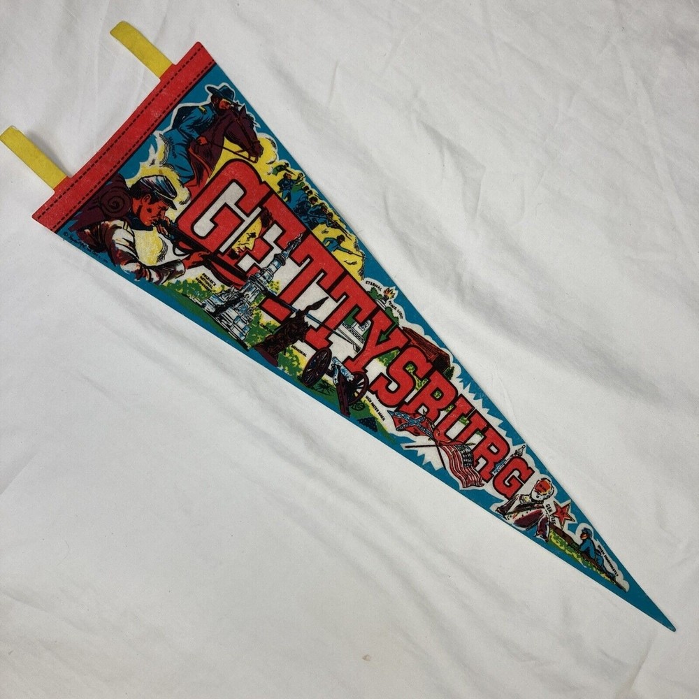 Vintage Gettysburg PA Pennant Felt Flag 25” PA Pennant￼ Beautiful Nice Detailed